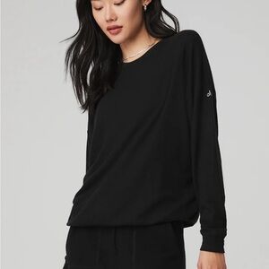 NWT Alo Yoga Black Soho Pullover